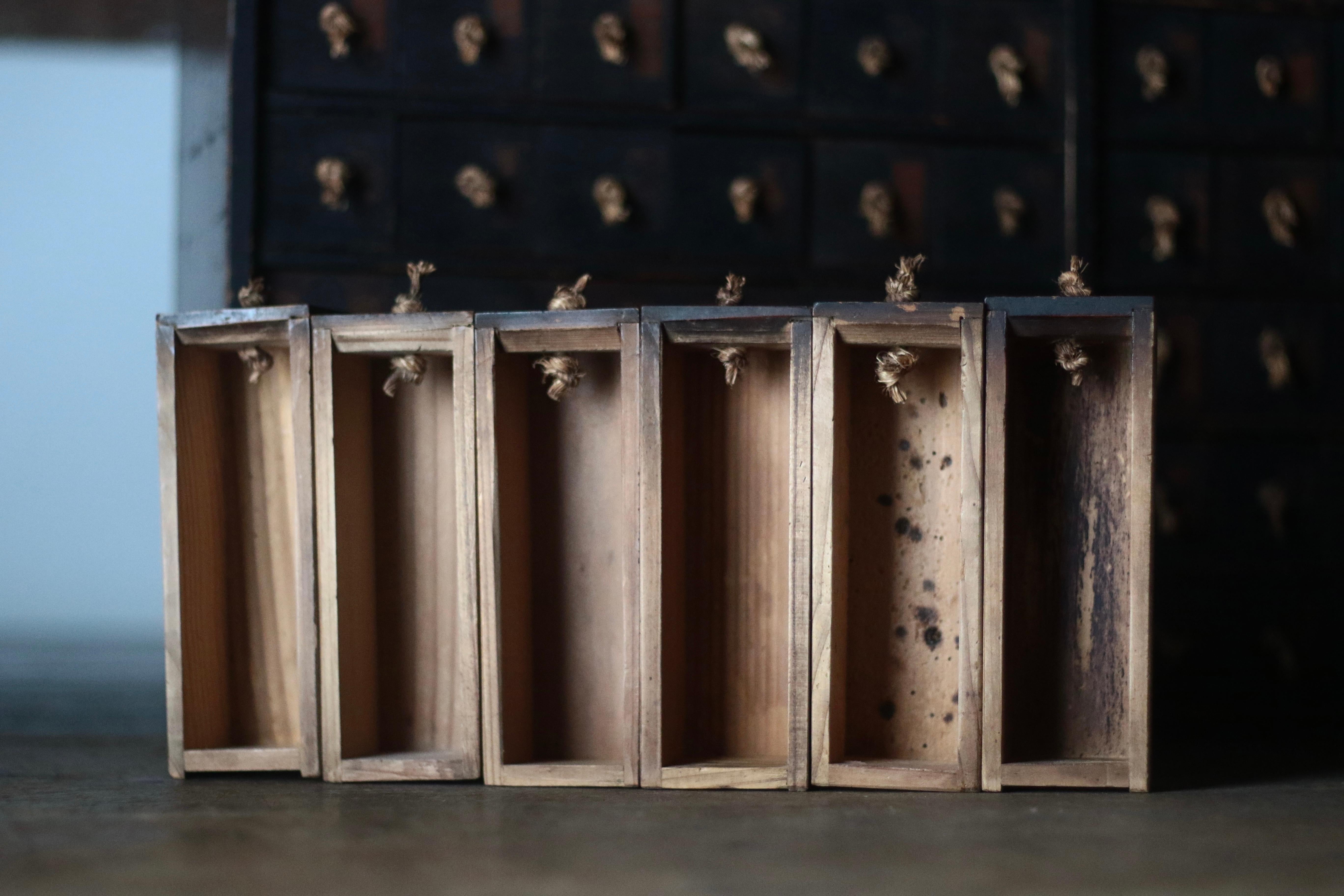 Japanese Antique Medicine Chest / Drawer Tansu / 1800-1868s / Wabi-Sabi Mingei 4