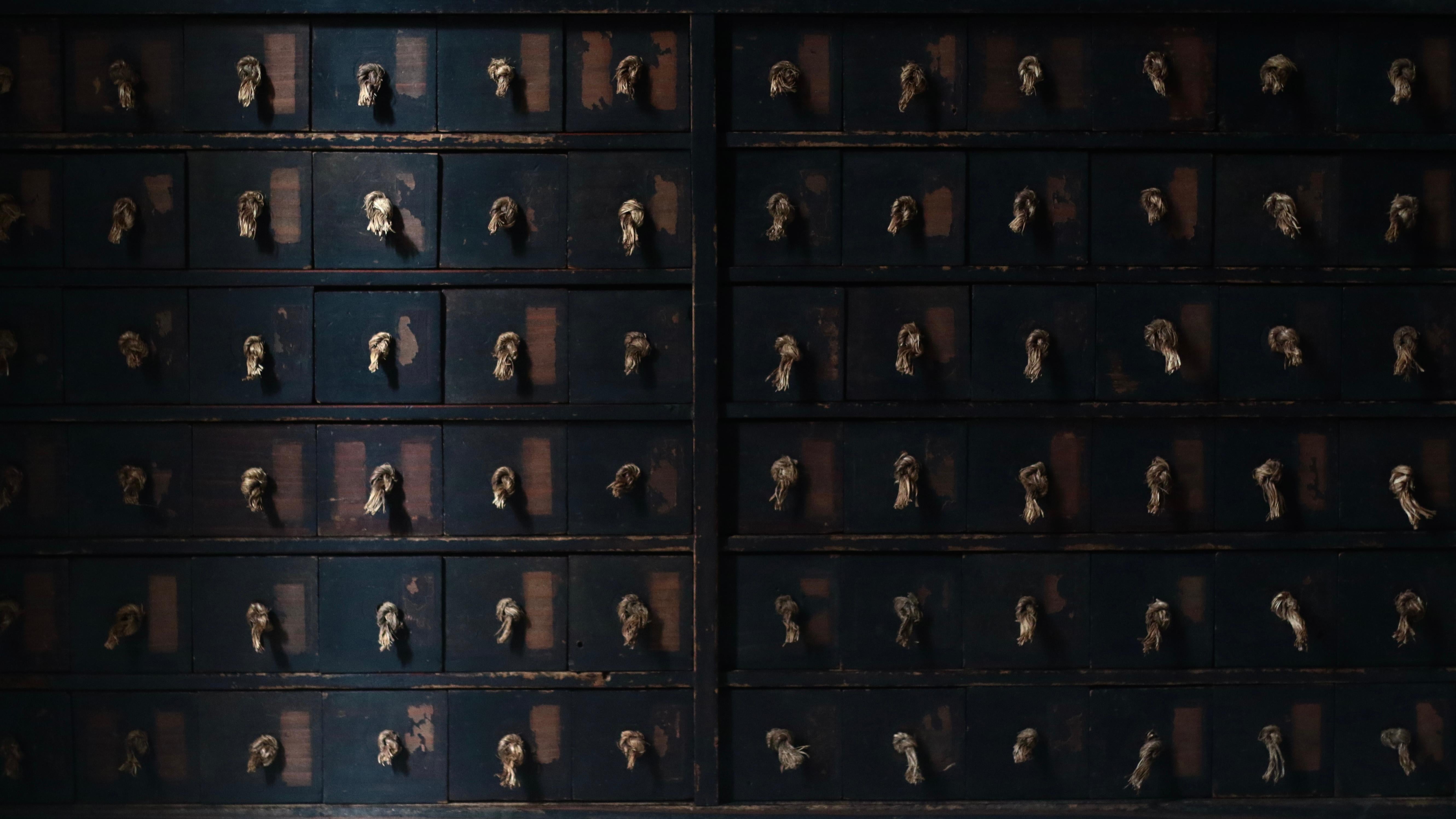 19th Century Japanese Antique Medicine Chest / Drawer Tansu / 1800-1868s / Wabi-Sabi Mingei