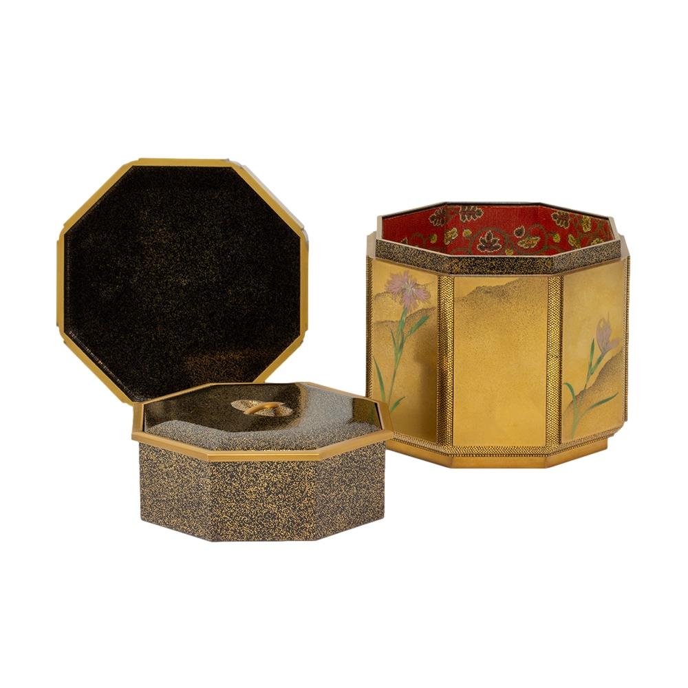 Japanese Antique Meiji Period Lacquer Hokai Box 8