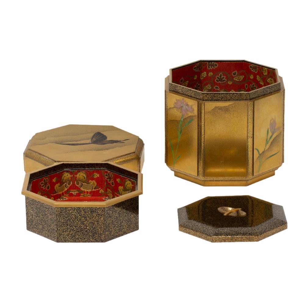 Japanese Antique Meiji Period Lacquer Hokai Box 9