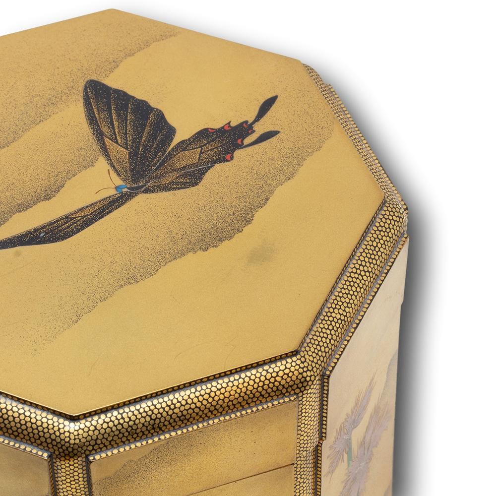 Japanese Antique Meiji Period Lacquer Hokai Box 11