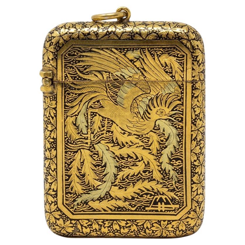 Antico astuccio Vesta giapponese del periodo Meiji di Fujii Yoshitoyo in vendita