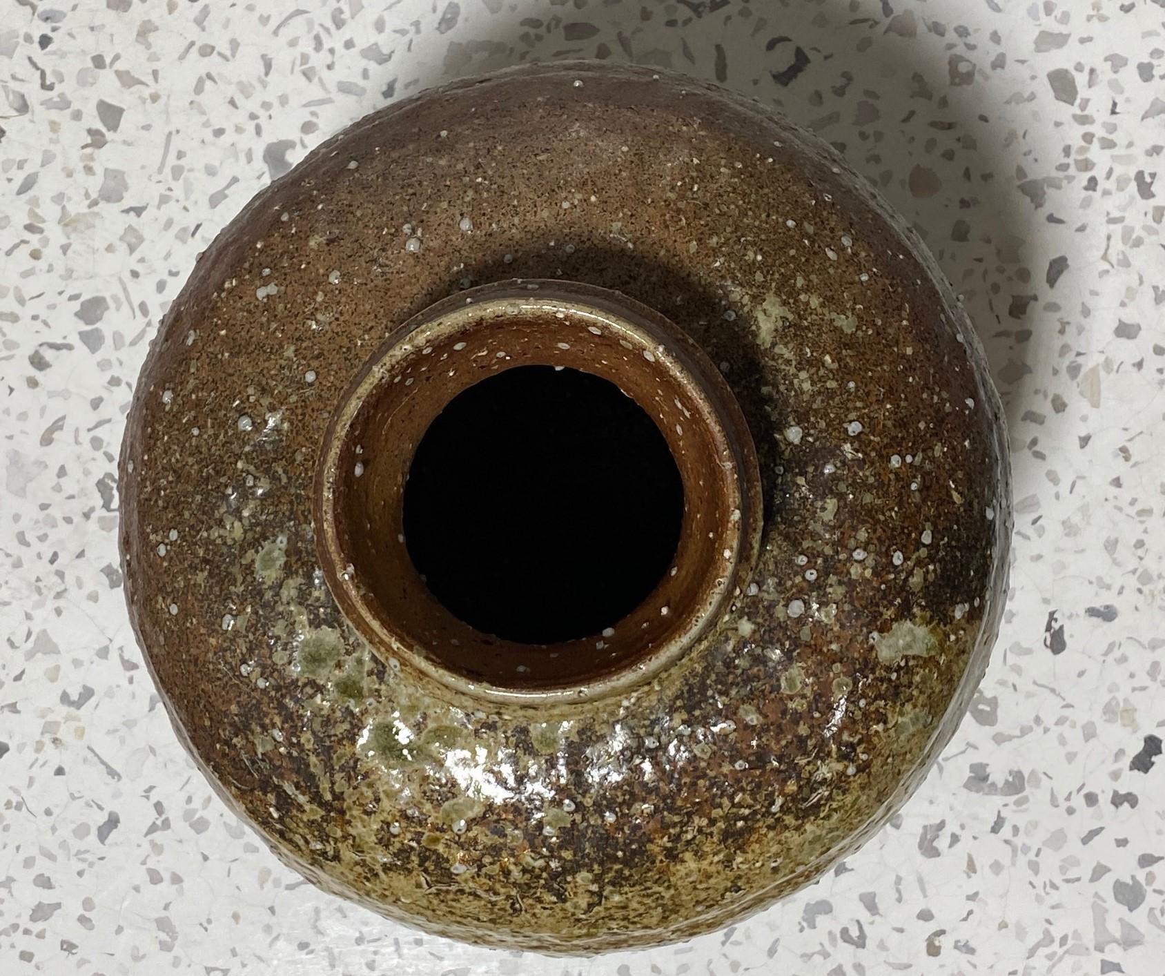 Japanese Antique Meiji Wabi-Sabi Shigaraki Ware Art Pottery Jar Tsubo Pot Vase 9