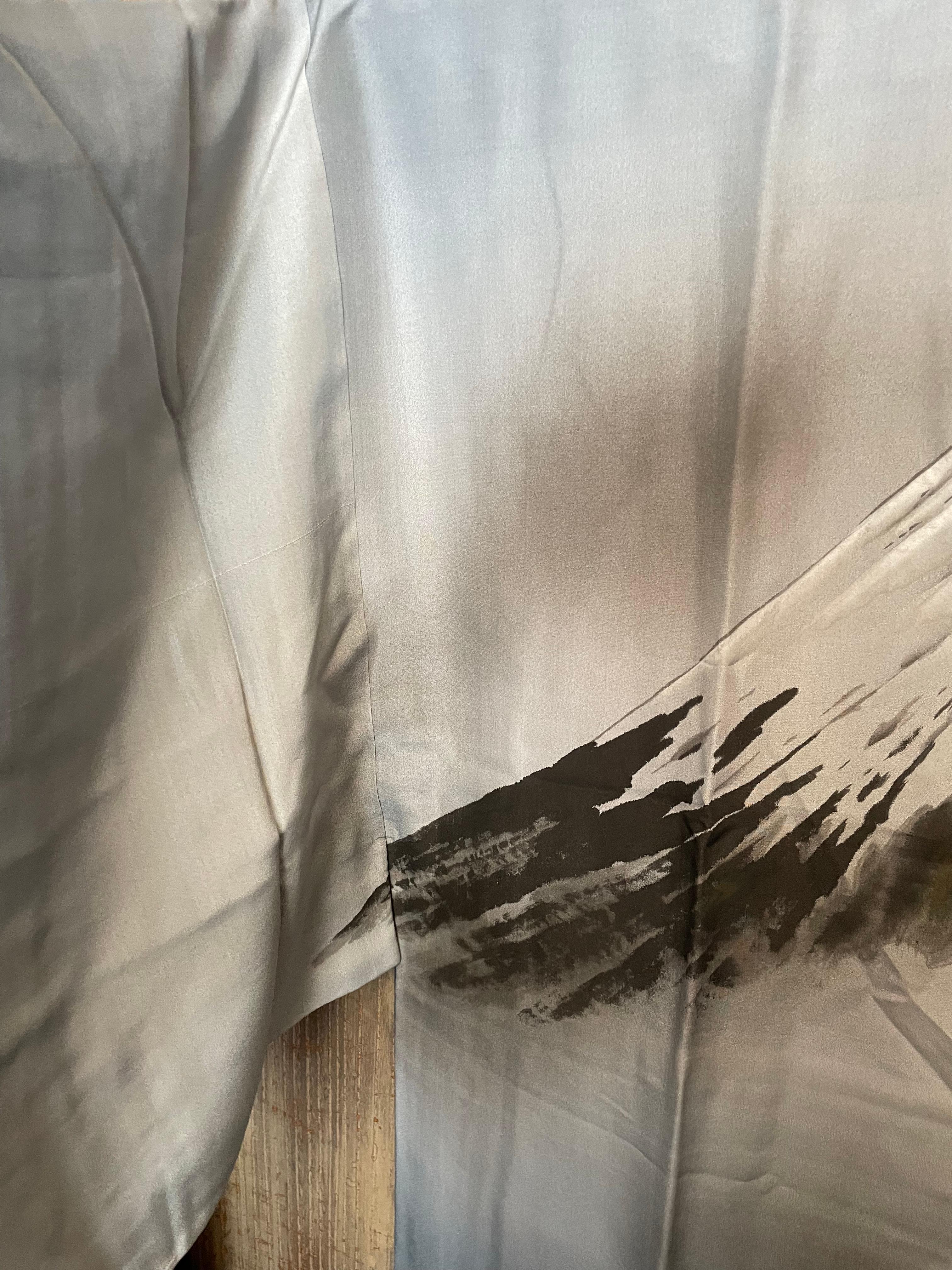 Kimono japonés antiguo de hombre azul FUJI Daikan Yokoyama años 80 Japonés en venta