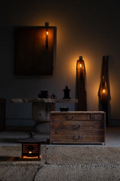 Japanese antique mid-size tansu chest of drawers, 1849. late Edo era. wabi sabi