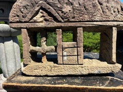 Japanese Antique "Minka" House Stone Lantern, Hand Carved And Hard To Find