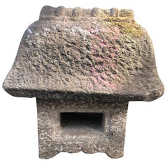 Japanese Antique "Minka" House Stone Lantern, Hand-Carved, Fine Quality