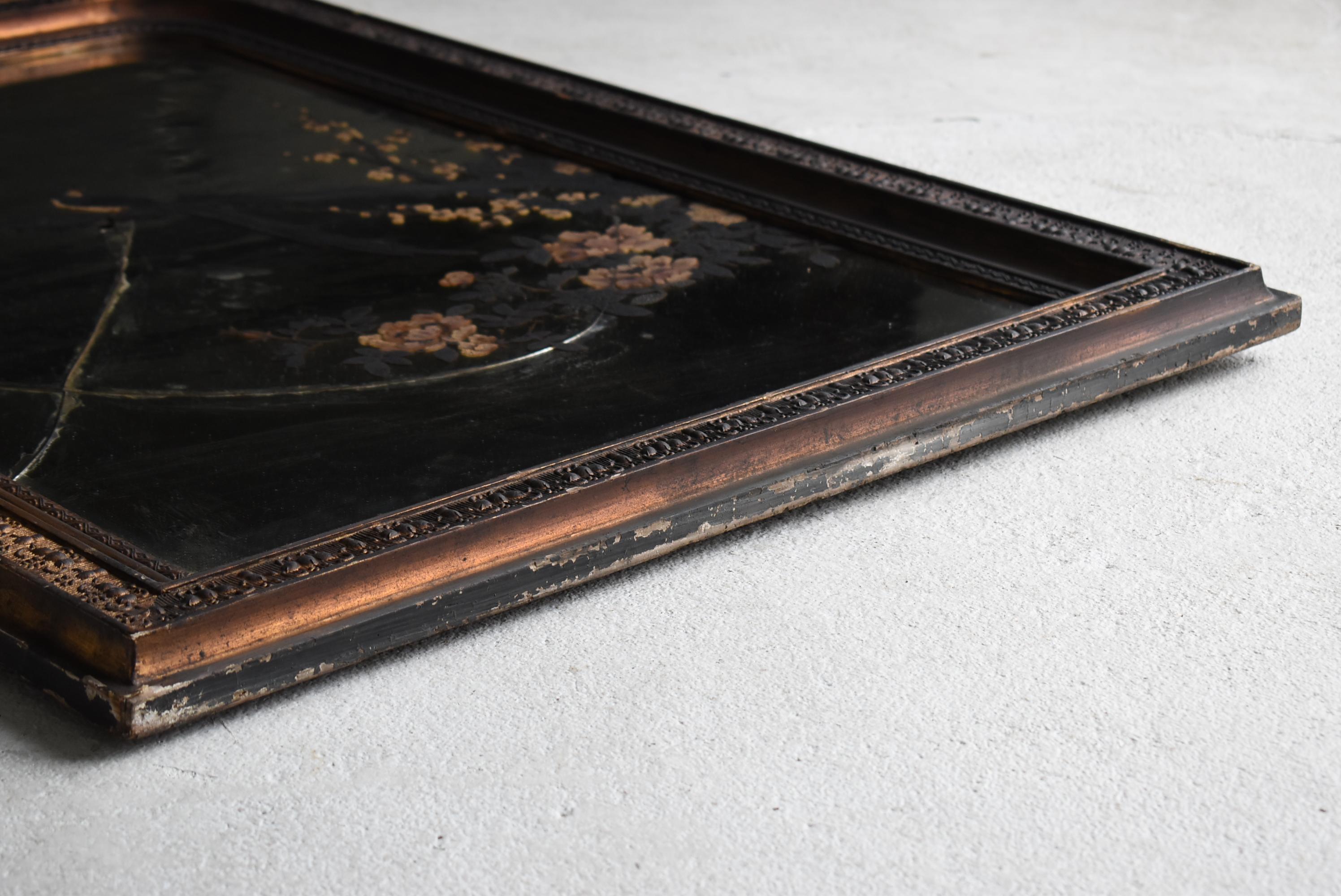 Japanese Antique Mirror Depicting Birds, Plum Blossoms, and Peonies 1860s-1900s For Sale 9