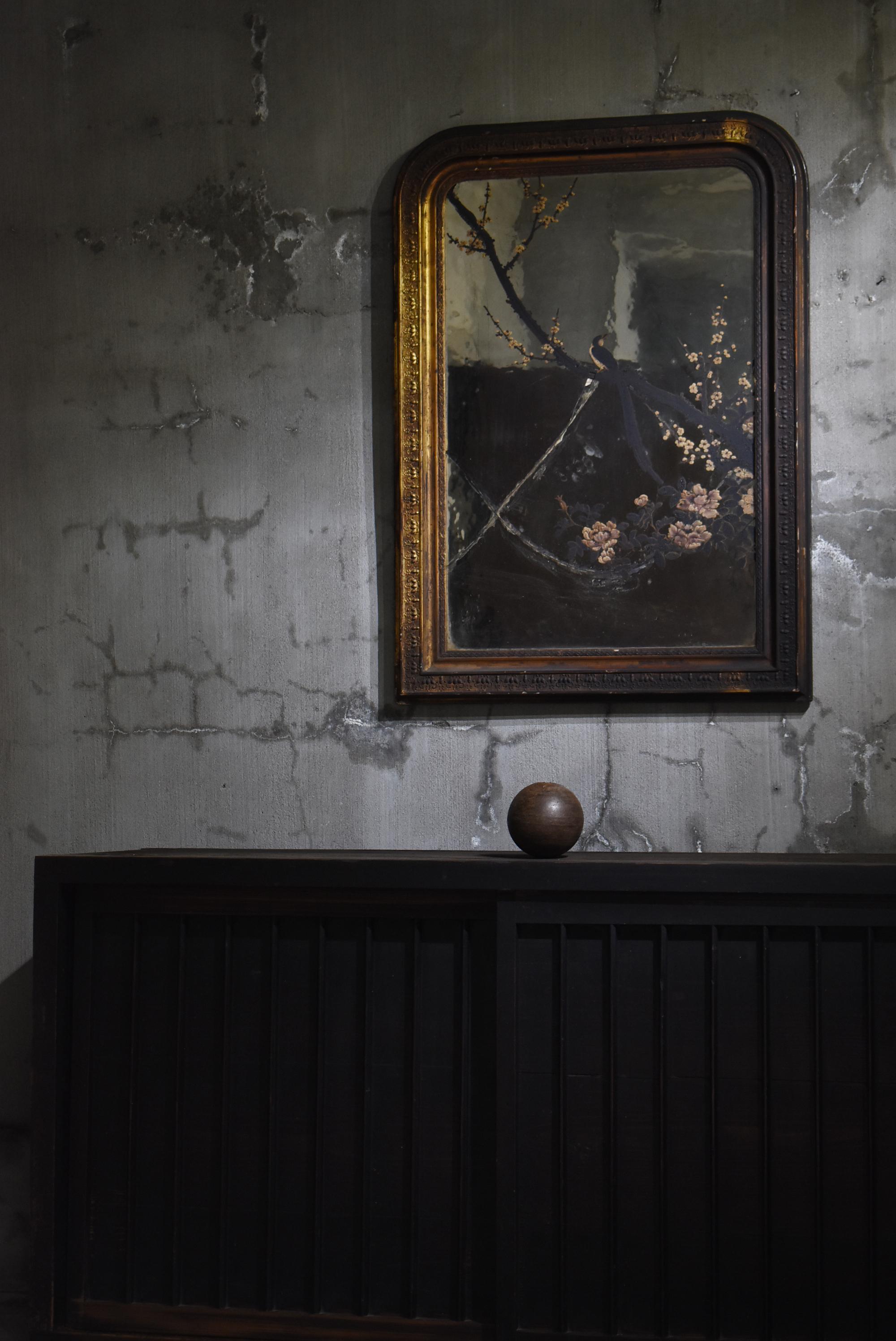 Japanese Antique Mirror Depicting Birds, Plum Blossoms, and Peonies 1860s-1900s For Sale 12