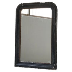 Japanese Antique Mirror with Hand-Painted Frame, 1880s-1890s, Japandi Wabi-Sabi