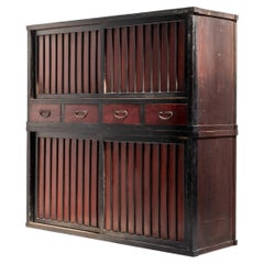 Japanese Antique Mizuya Cabinet, Tansu, Japan, 1910s, Wabi Sabi, Storage