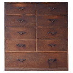 Antico cassetto giapponese di design moderno 1900-1940 / Credenza Tansu