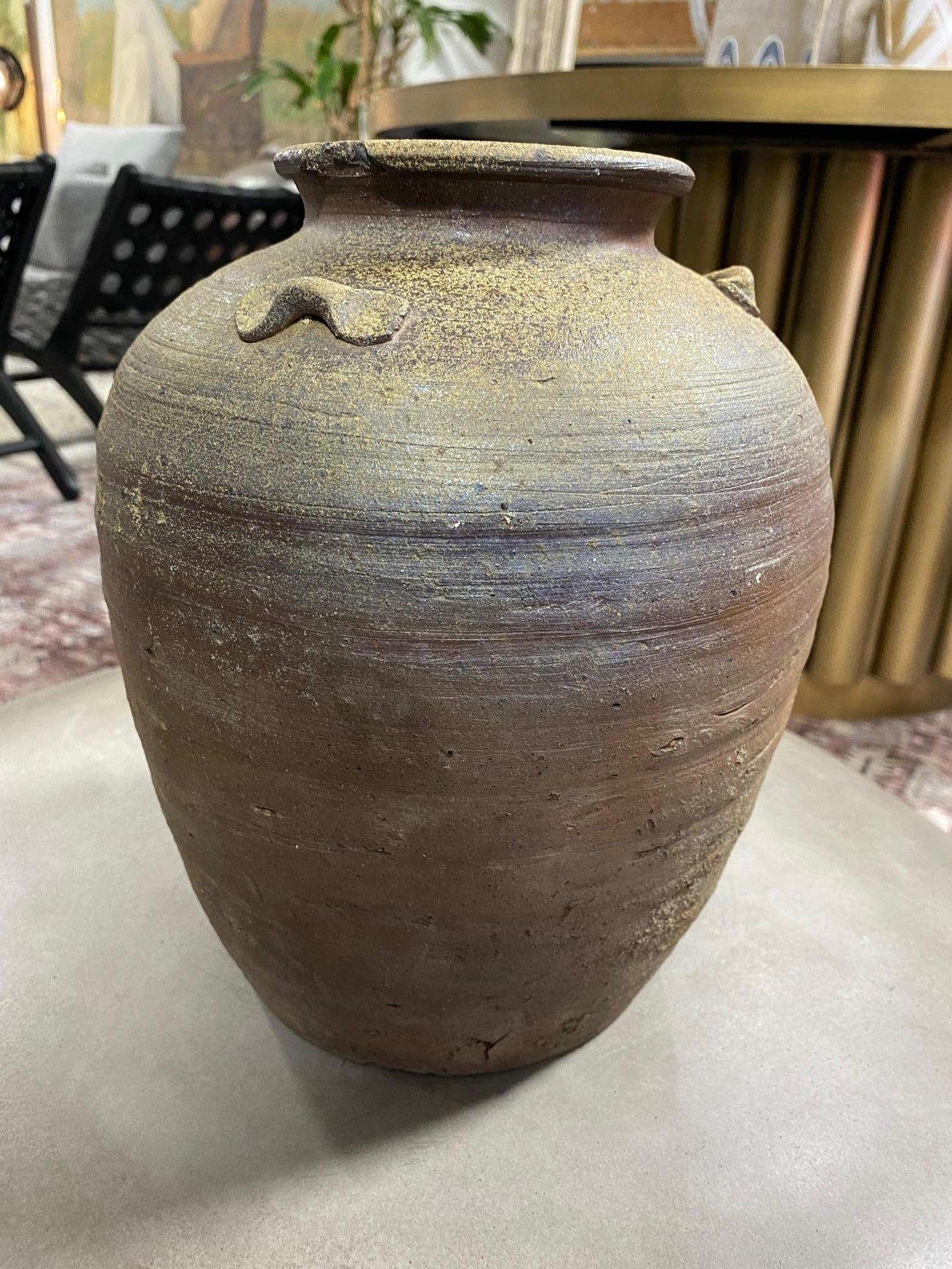 Japanese Antique Momoyama Edo Bizen Ware Pottery Wabi-Sabi Art Tsubo Jar Vase For Sale 1