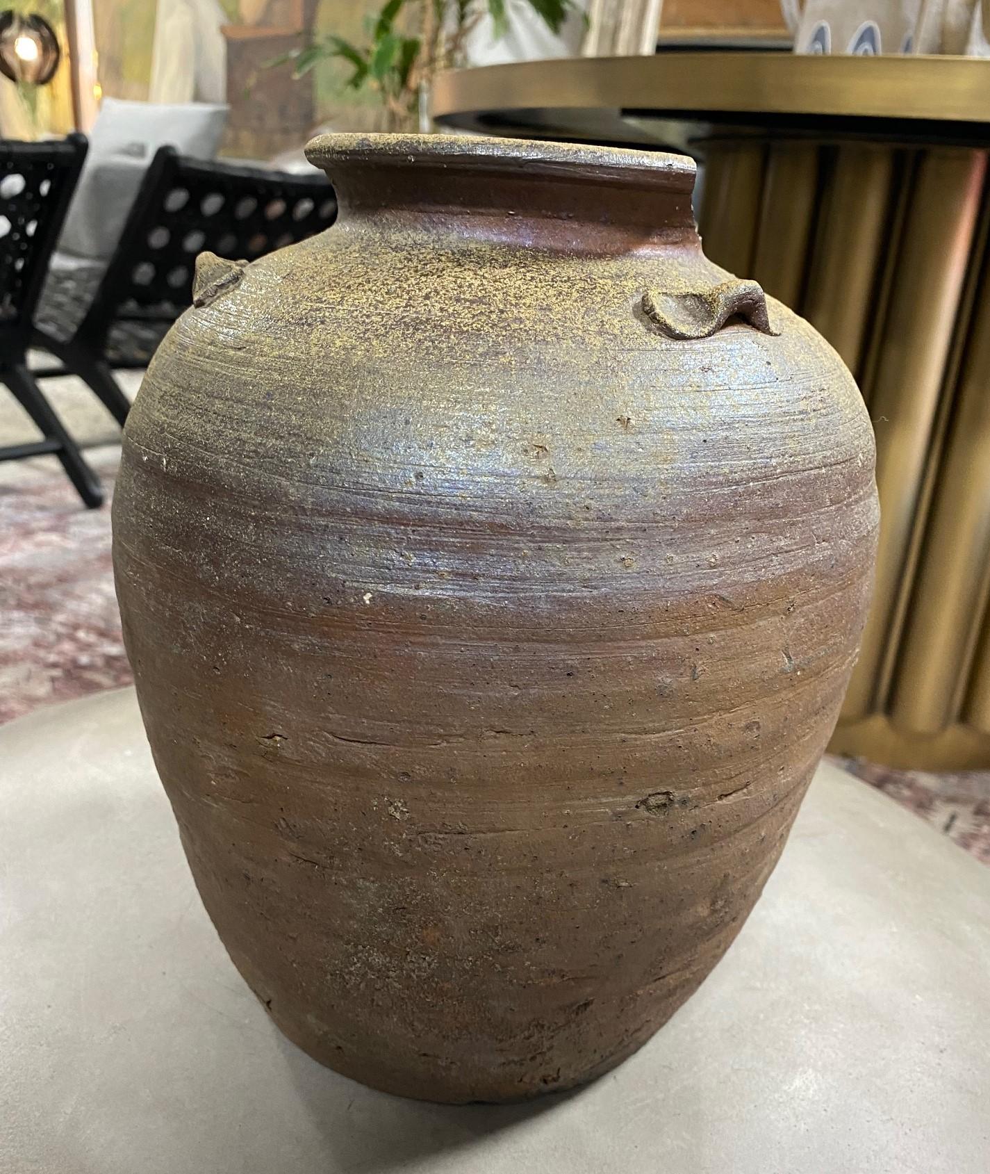 Japanese Antique Momoyama Edo Bizen Ware Pottery Wabi-Sabi Art Tsubo Jar Vase For Sale 2