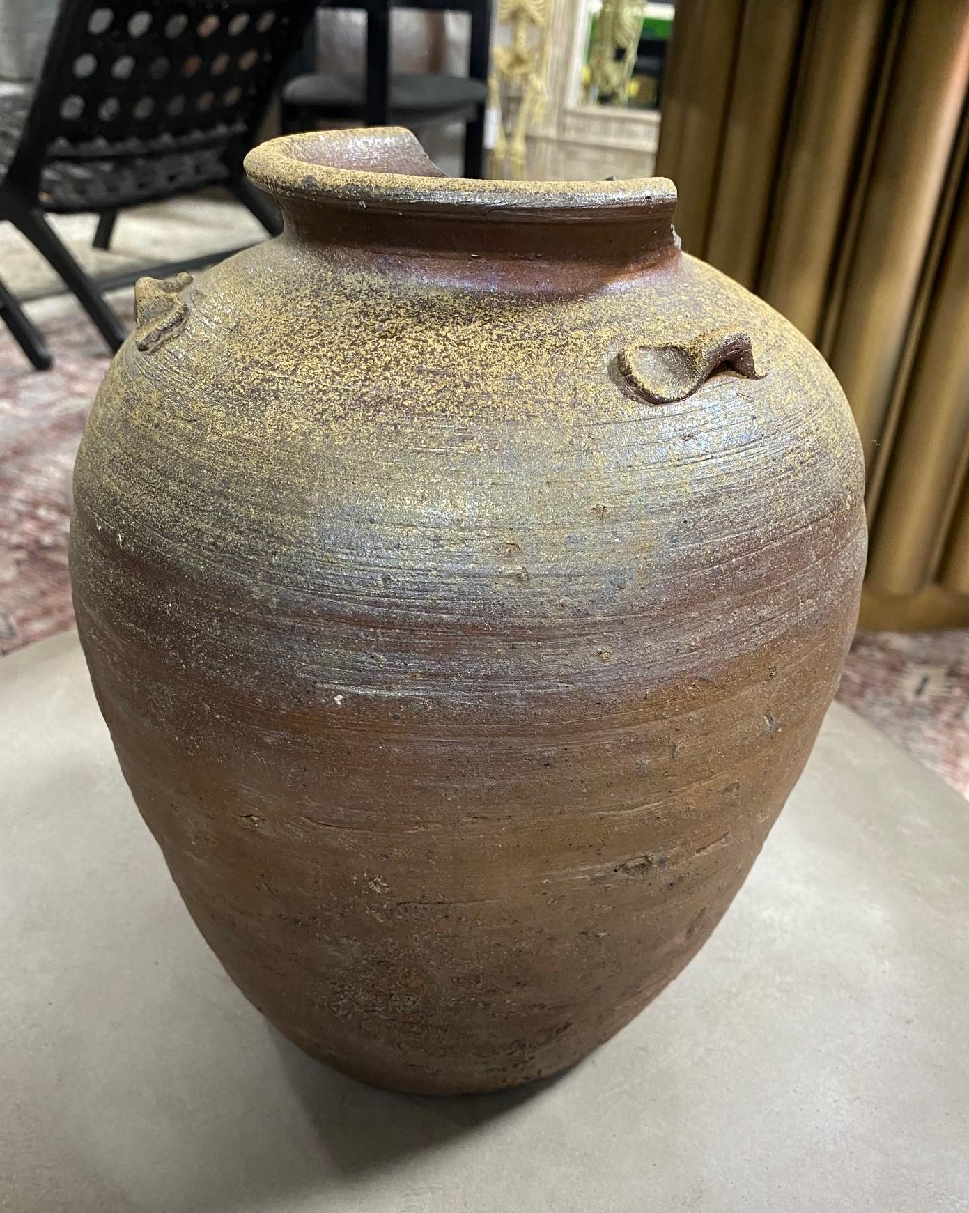 Japanese Antique Momoyama Edo Bizen Ware Pottery Wabi-Sabi Art Tsubo Jar Vase For Sale 3