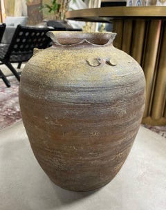 Japanese Antique Momoyama Edo Bizen Ware Pottery Wabi-Sabi Art Tsubo Jar Vase