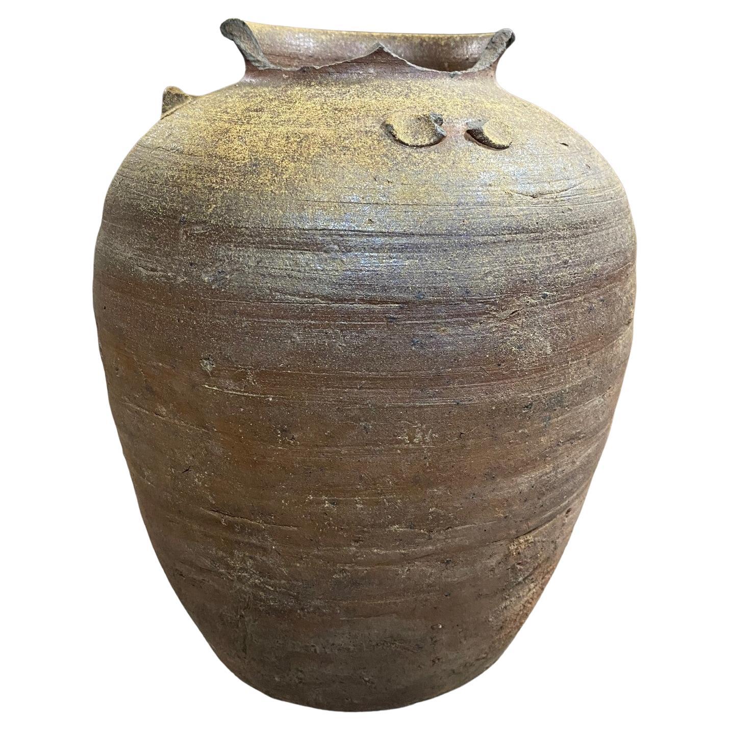 Outdoor & Gardening Wabi sabi pottery pot. Large antique terracotta