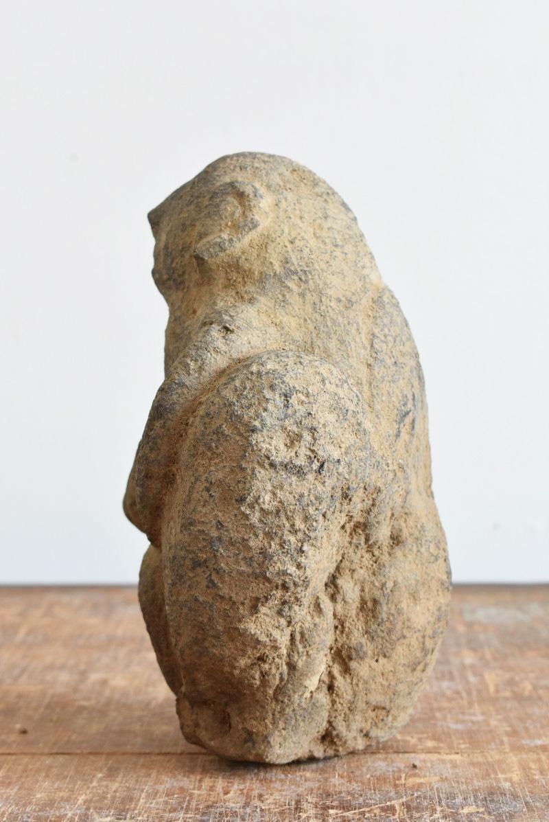 Japanese Antique Monkey-Shaped Couple Stone Statue / Prosperity of Descendants 6