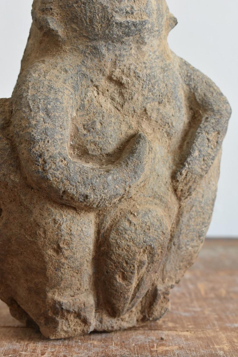 Japanese Antique Monkey-Shaped Couple Stone Statue / Prosperity of Descendants 12