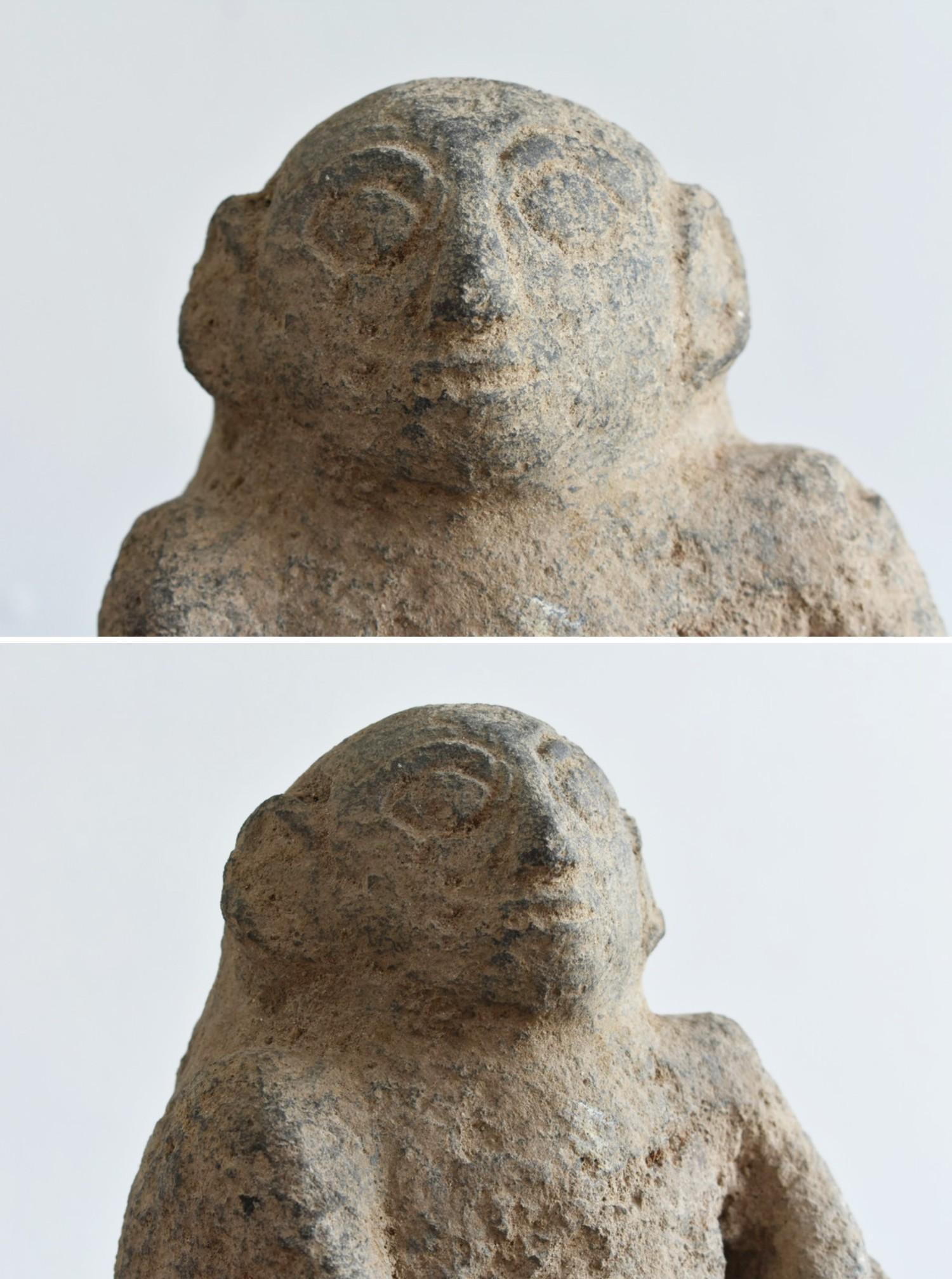 Japanese Antique Monkey-Shaped Couple Stone Statue / Prosperity of Descendants 1