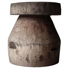Mesa de centro antigua japonesa de madera de zelkova monumental / Estilo wabi-sabi primitivo