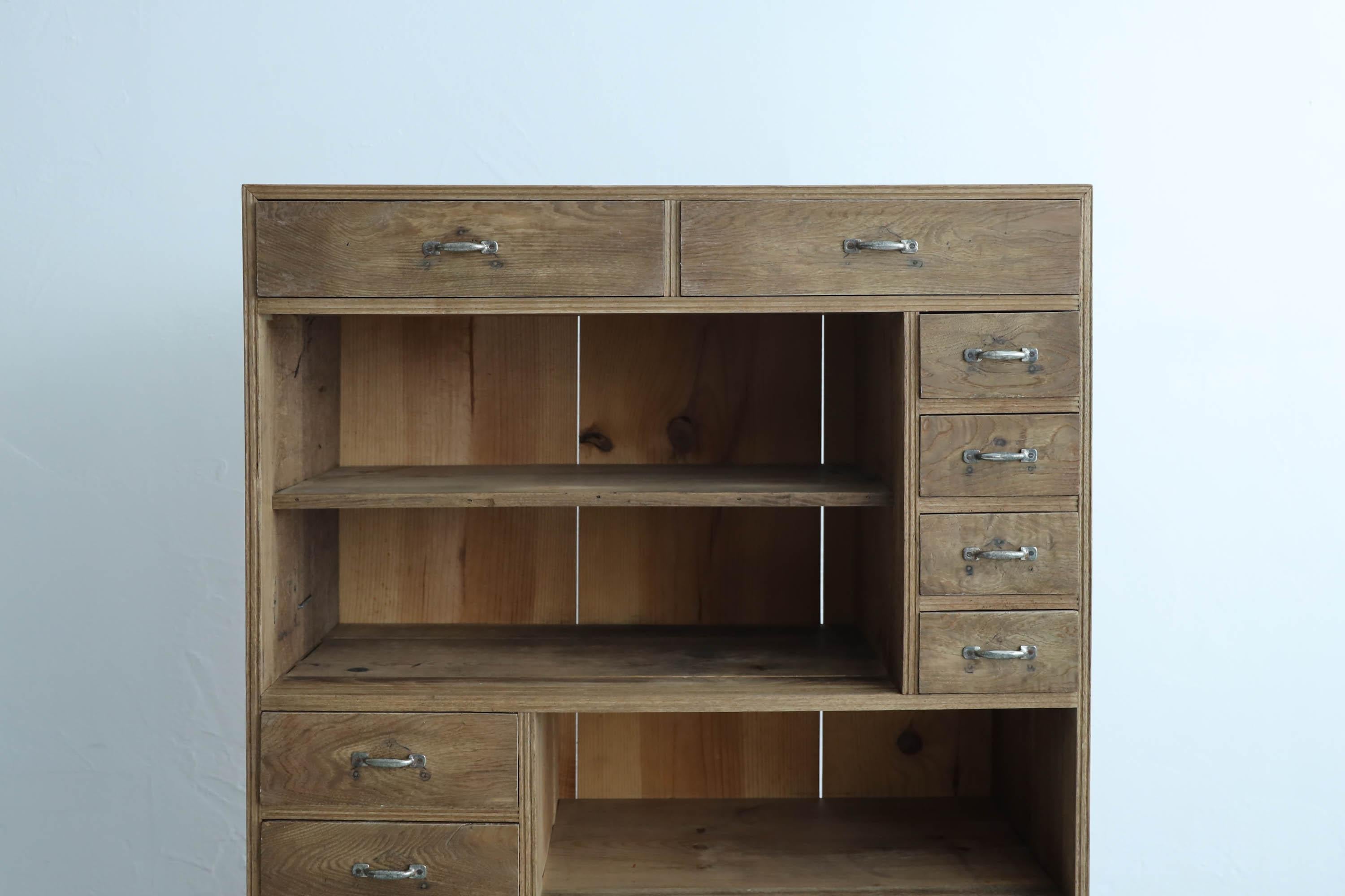 Taisho Japanese Antique Multi-Drawer Cabinets, Tansu, Wabi-Sabi, Early 20th Century