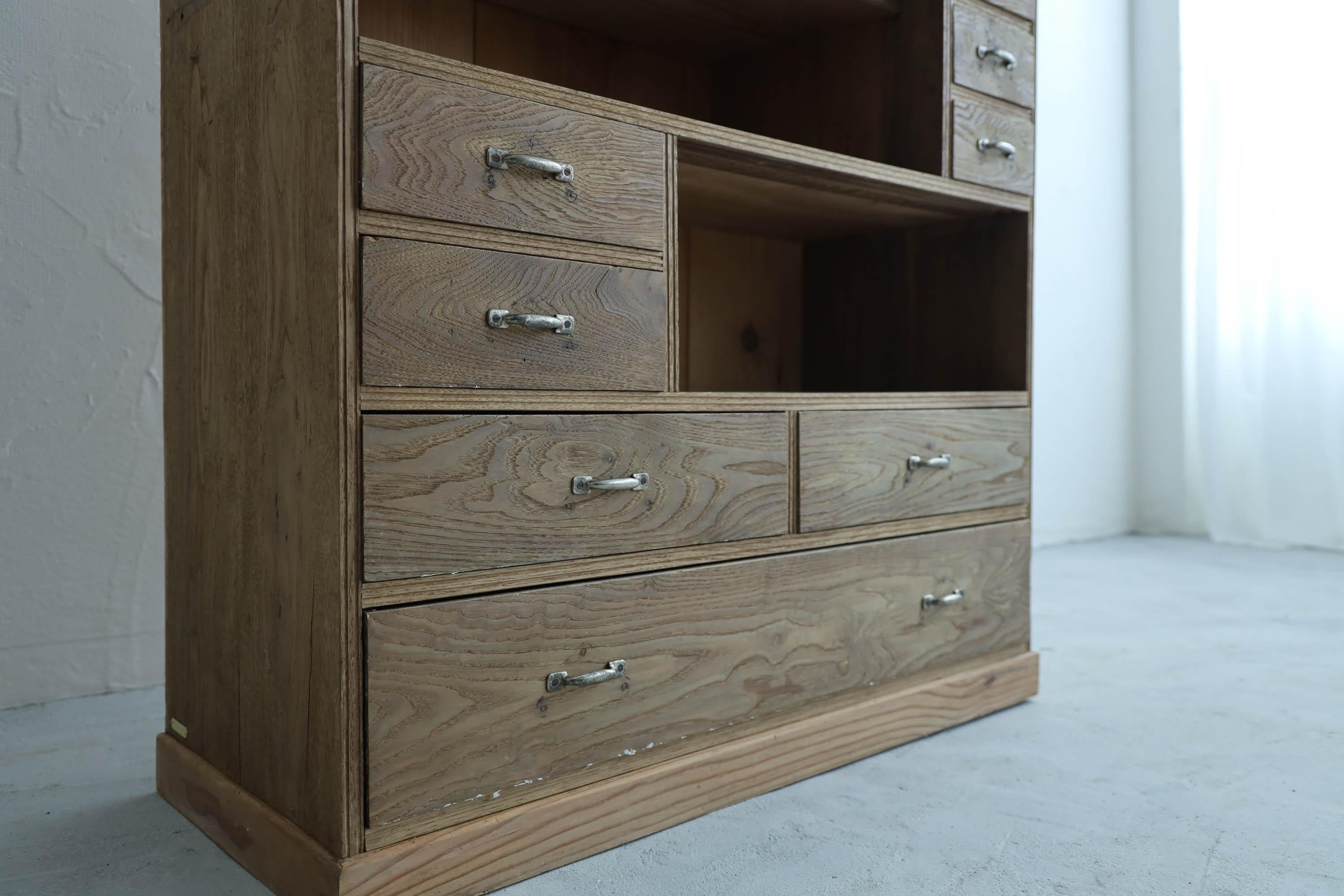 Wood Japanese Antique Multi-Drawer Cabinets, Tansu, Wabi-Sabi, Early 20th Century