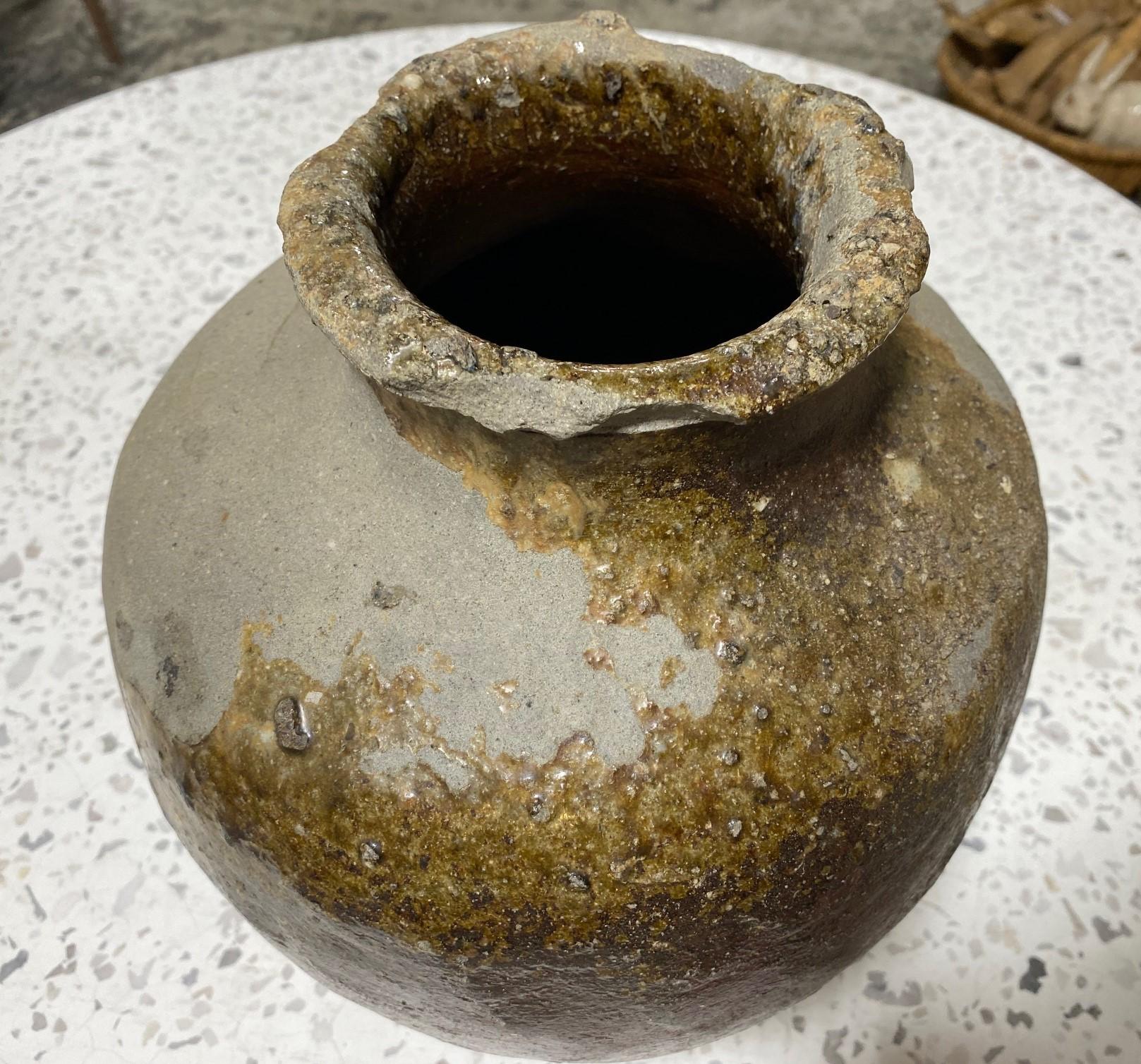 Japanese Antique Muromachi Edo Wabi-Sabi Tokoname Art Pottery Jar Tsubo Pot Vase For Sale 14