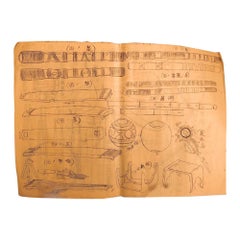 Japanese Antique "MUSICAL INSTRUMENTS" Book  1880