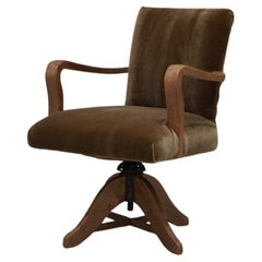 Japanese Antique Nara Wood Swivel Chair, 1930s–1940s - Japandi Wabi-Sabi