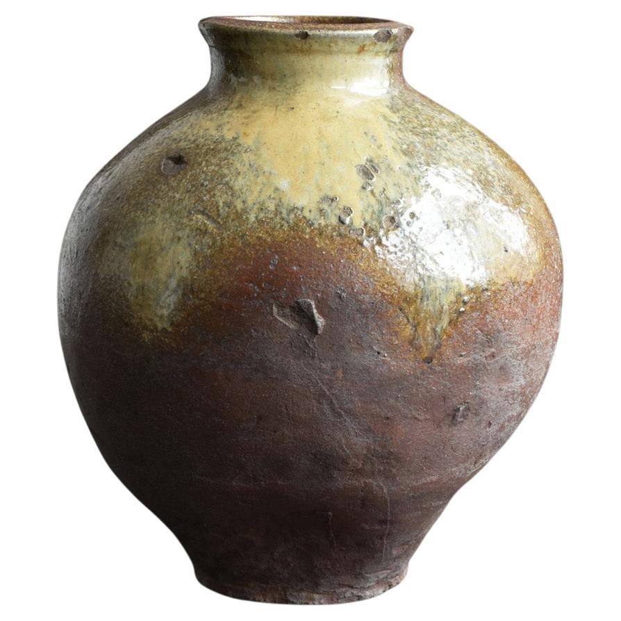 Großes japanisches antikes Glasurgefäß aus natürlicher Glasur, 14.-16. Jahrhundert/ „Tokoname“