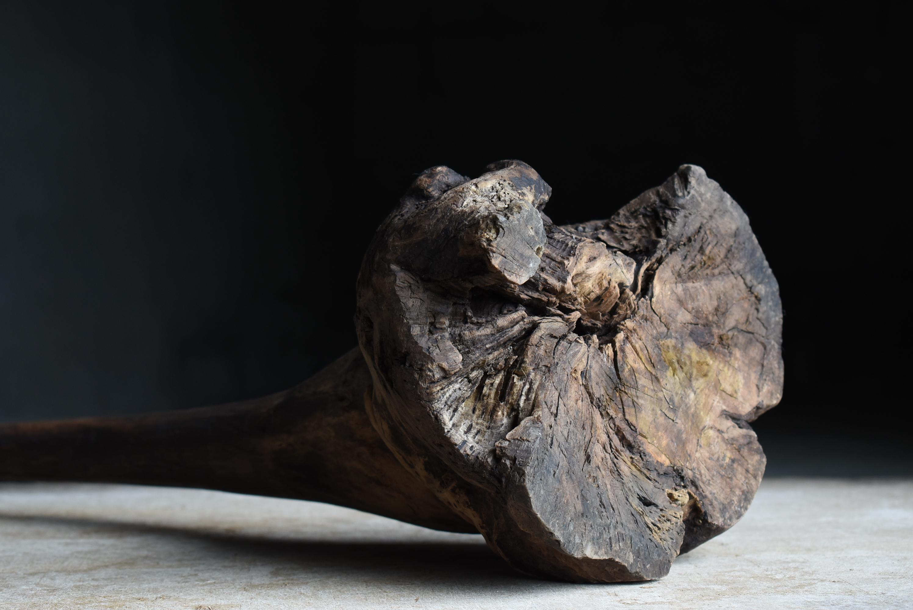 Grand bougeoir japonais ancien en bois naturel 1860s-1900s / Wabi Sabi en vente 5