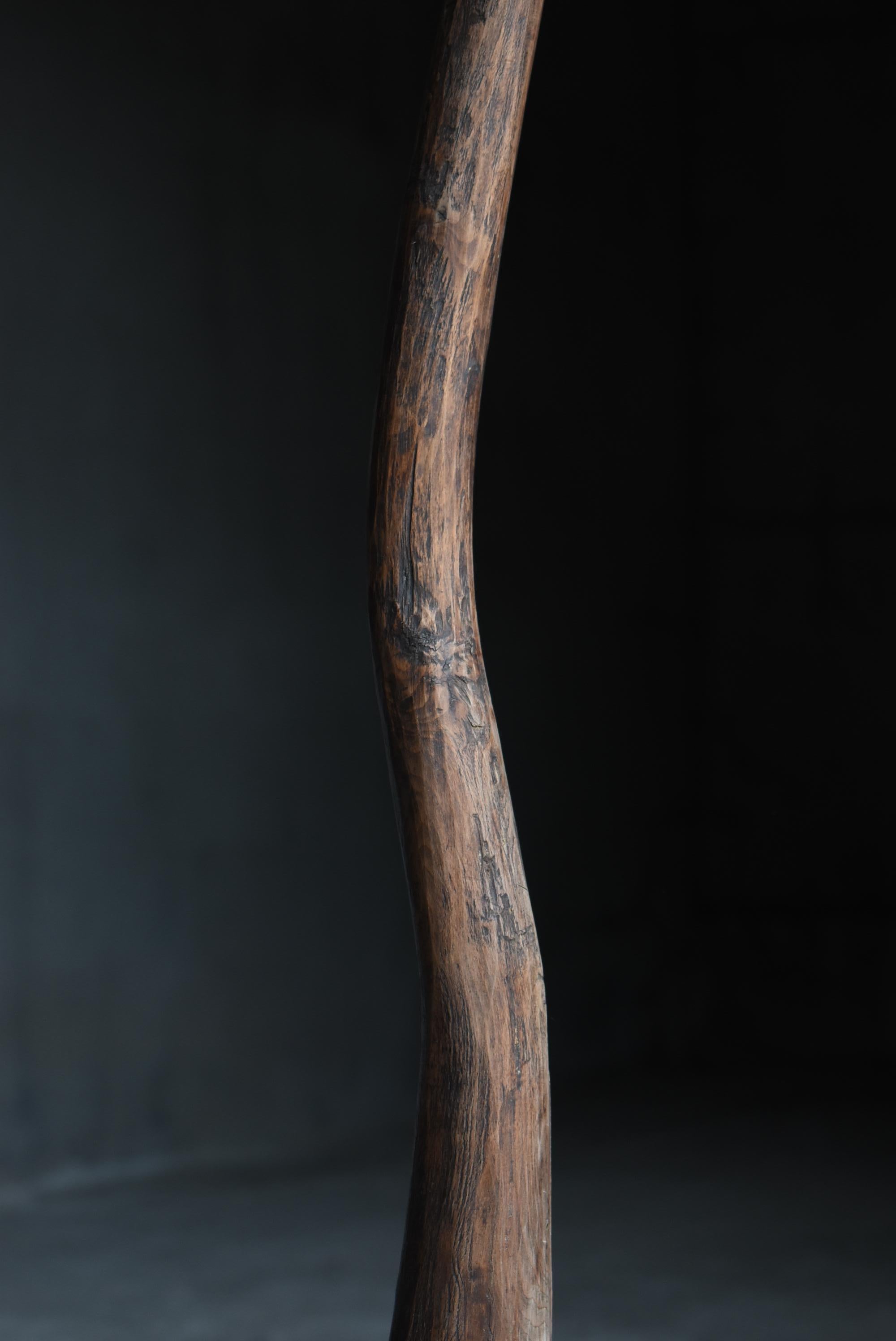 20ième siècle Grand bougeoir japonais ancien en bois naturel 1860s-1900s / Wabi Sabi en vente