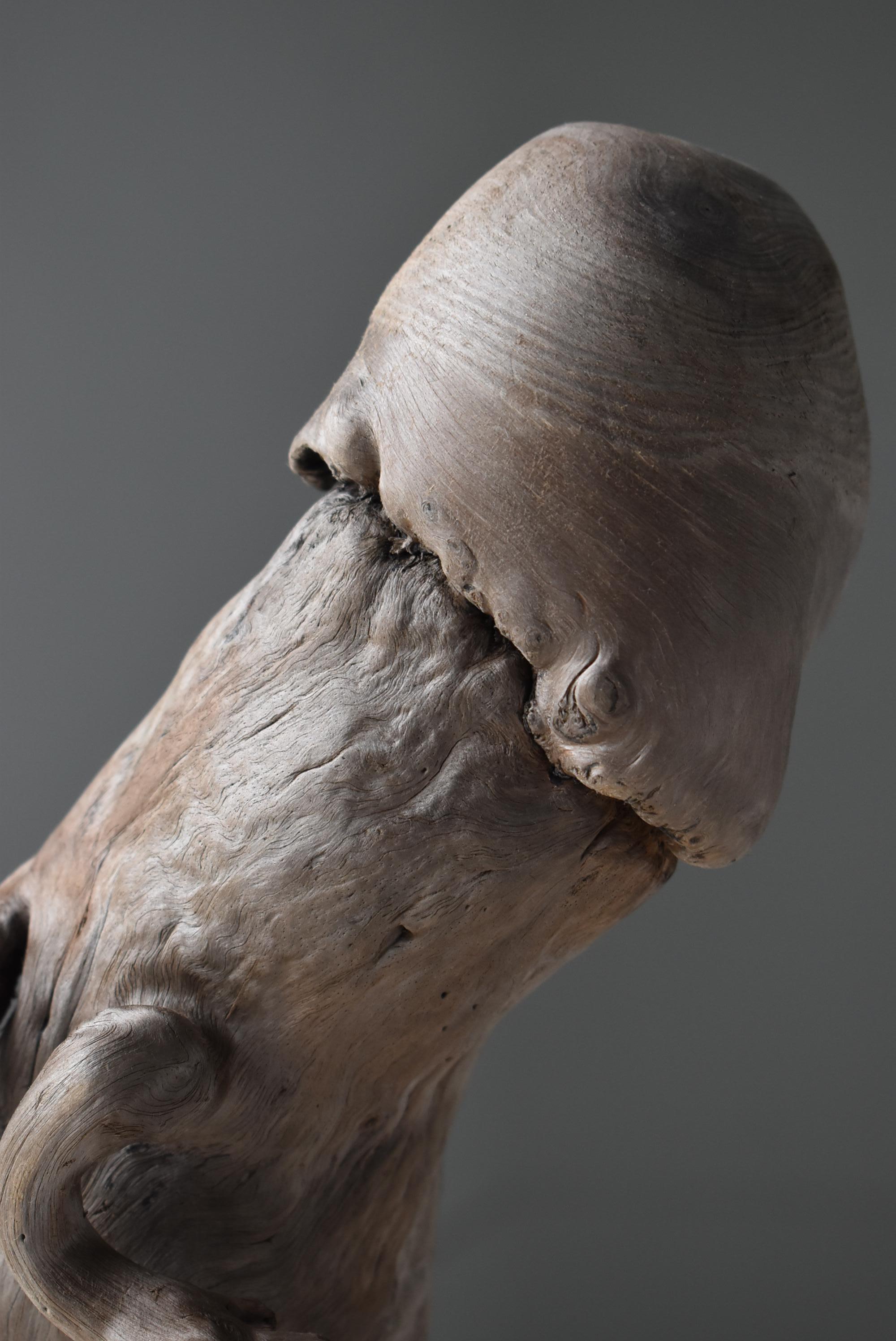 Pénis japonais ancien en bois naturel 1860s-1920s / Figurine Objects for Objects Wabisabi en vente 2