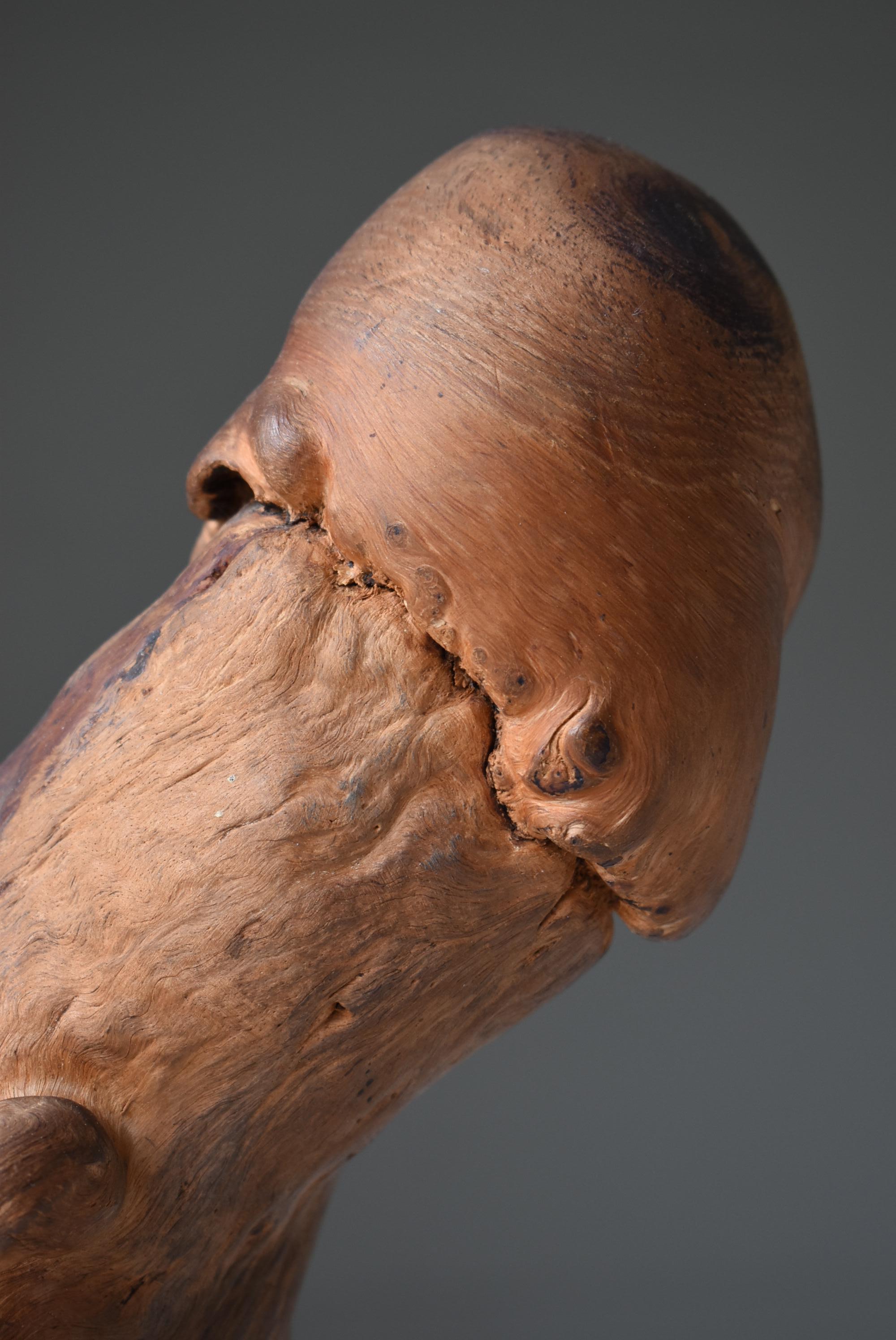 Japanische antike japanische Baumwurzel Penis 1860er-1900er Jahre / Figur Mingei Wabi Sabi  im Angebot 2