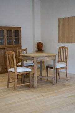 Japanese Antique Oak Dining Table, 1930s–1950s - Japandi Wabi-Sabi