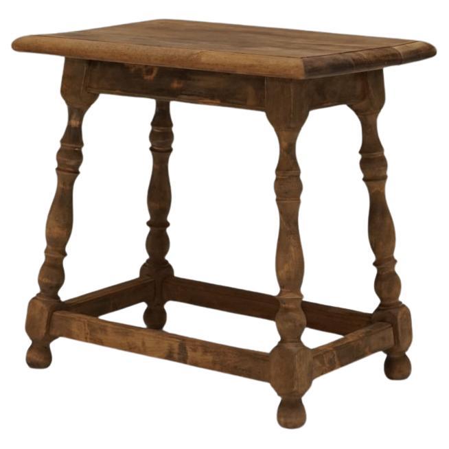 Japanese Antique Oak Side Table, 1930s–1940s, Japandi Wabi-Sabi