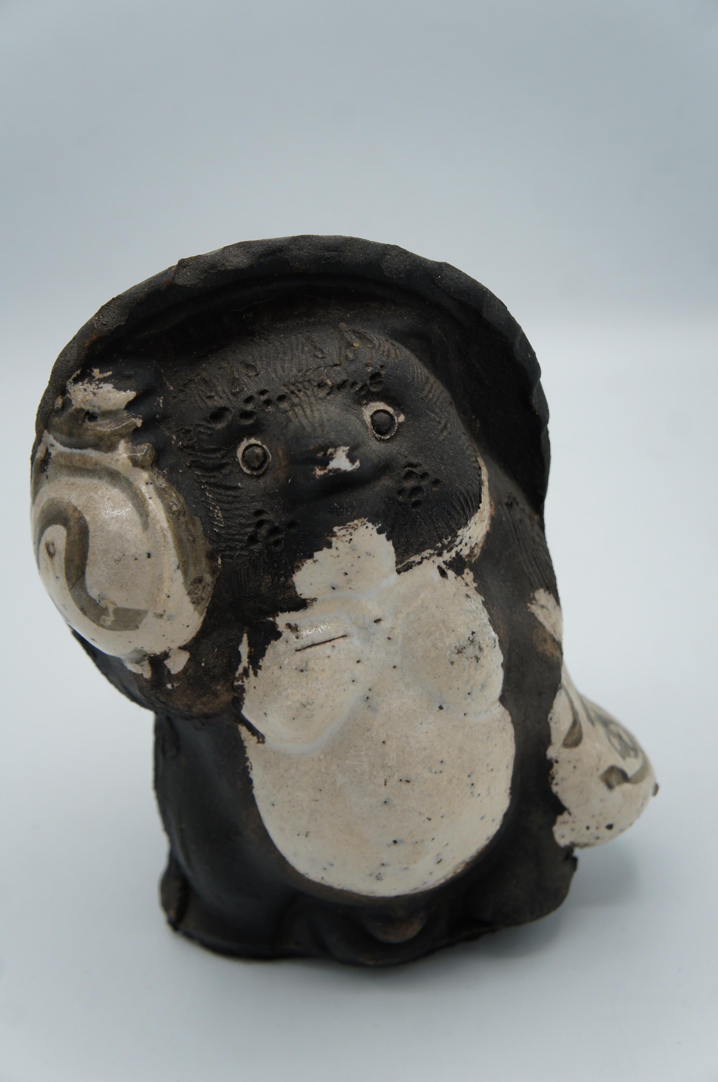 Japanese Antique Object 'Shigaraki Tanuki', 1950s In Excellent Condition For Sale In Paris, FR