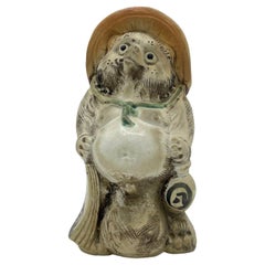 Japanese Antique Object White 'Shigaraki Tanuki' 1960s