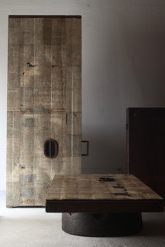 Japanese Antique Oil Paper Pasting Door / Wall Decoration / Wabi-Sabi