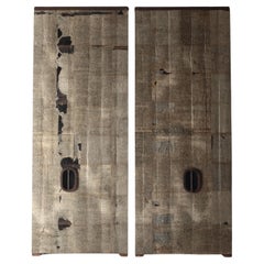 Japanese Antique Oil Paper Pasting Door / Wall Decoration / Wabi-Sabi