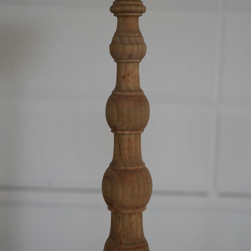 19th Century Japanese Antique Old Candlestick Spigot Wood Primitive Wabi-Sabi Object