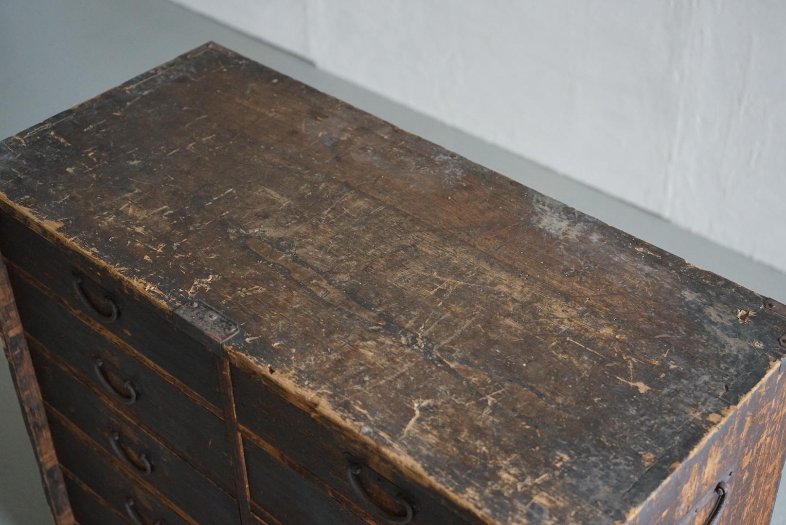 Japanese Antique Old Drawer Primitive Wabi-Sabi Storage Rack For Sale ...