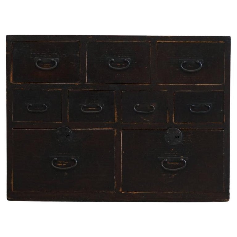 Japanese Antique Old Drawer Primitive Wabi-Sabi Storage Rack For Sale ...