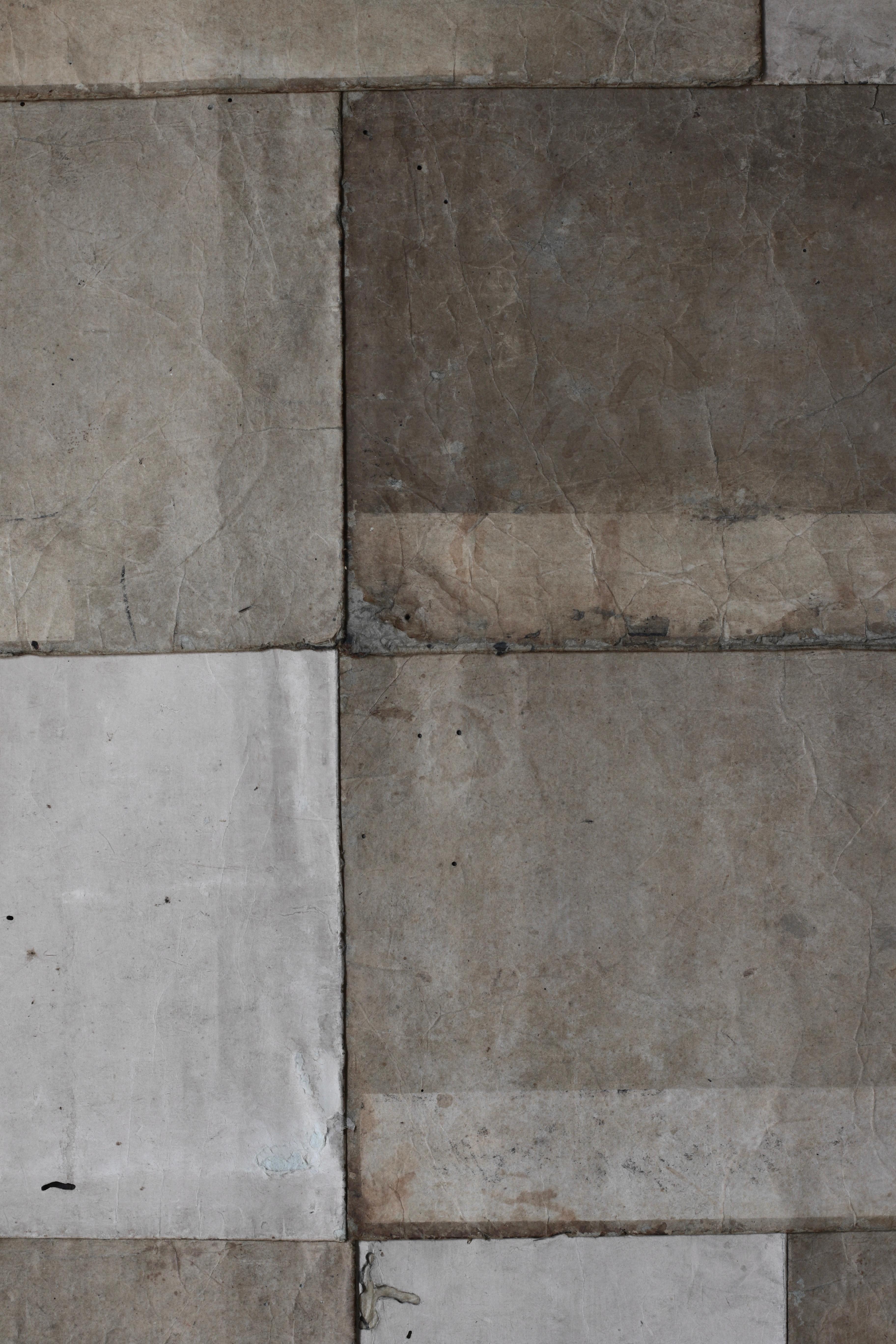 Japanese Antique Old Japanese Paper Art / Wall Decoration / Wabi-sabi【Brown】 For Sale 6