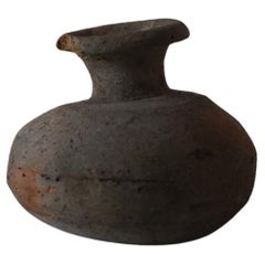 Japanese Antique Old Pottery Small Urn Primitive Wabi-Sabi Object