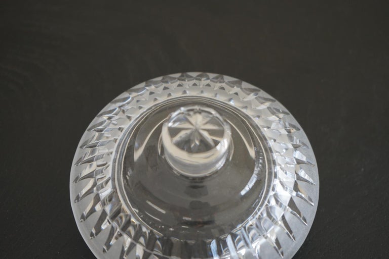 Japanese Antique Old Storage Jar Glass Folk Art Cut Glass For Sale at