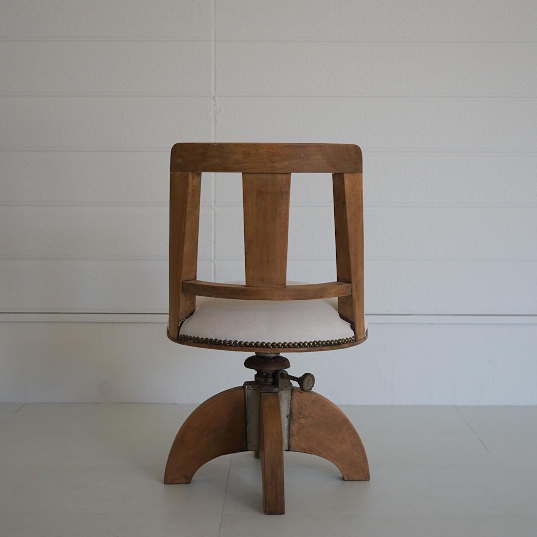 Japanese Antique Old Swivel Chair Doctor's Chair Primitive 9