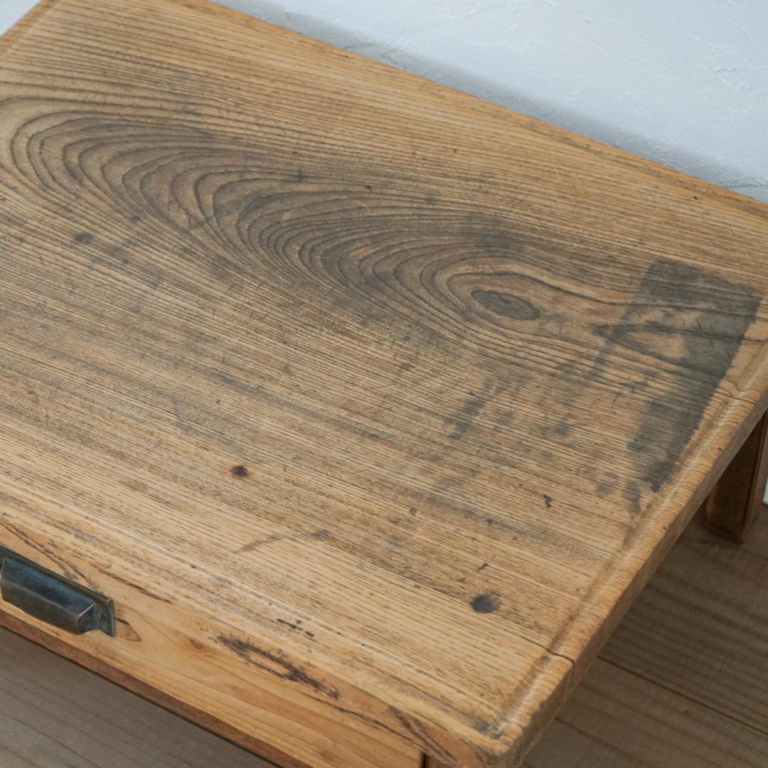 Japanese Antique Old Table Desk Keyaki Wood Primitive 1