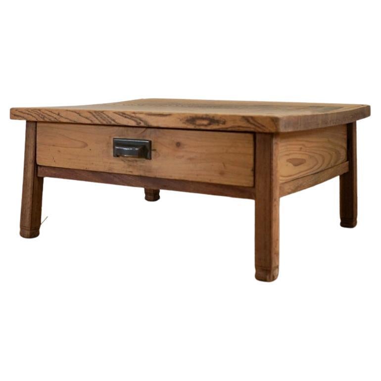 Japanese Antique Old Table Desk Keyaki Wood Primitive